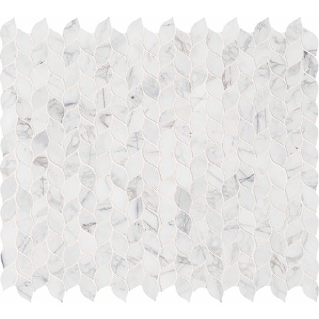 Calacatta Blanco 12 In. X 13 In. X 10 Mm Polished Marble Mesh-Mounted Mosaic Tile, 10PK -  MSI, ZOR-MD-0125